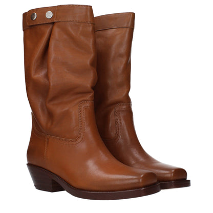 Brown Leather Ankle Boots