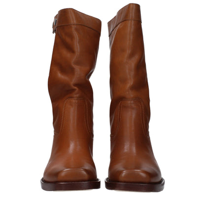 Brown Leather Ankle Boots