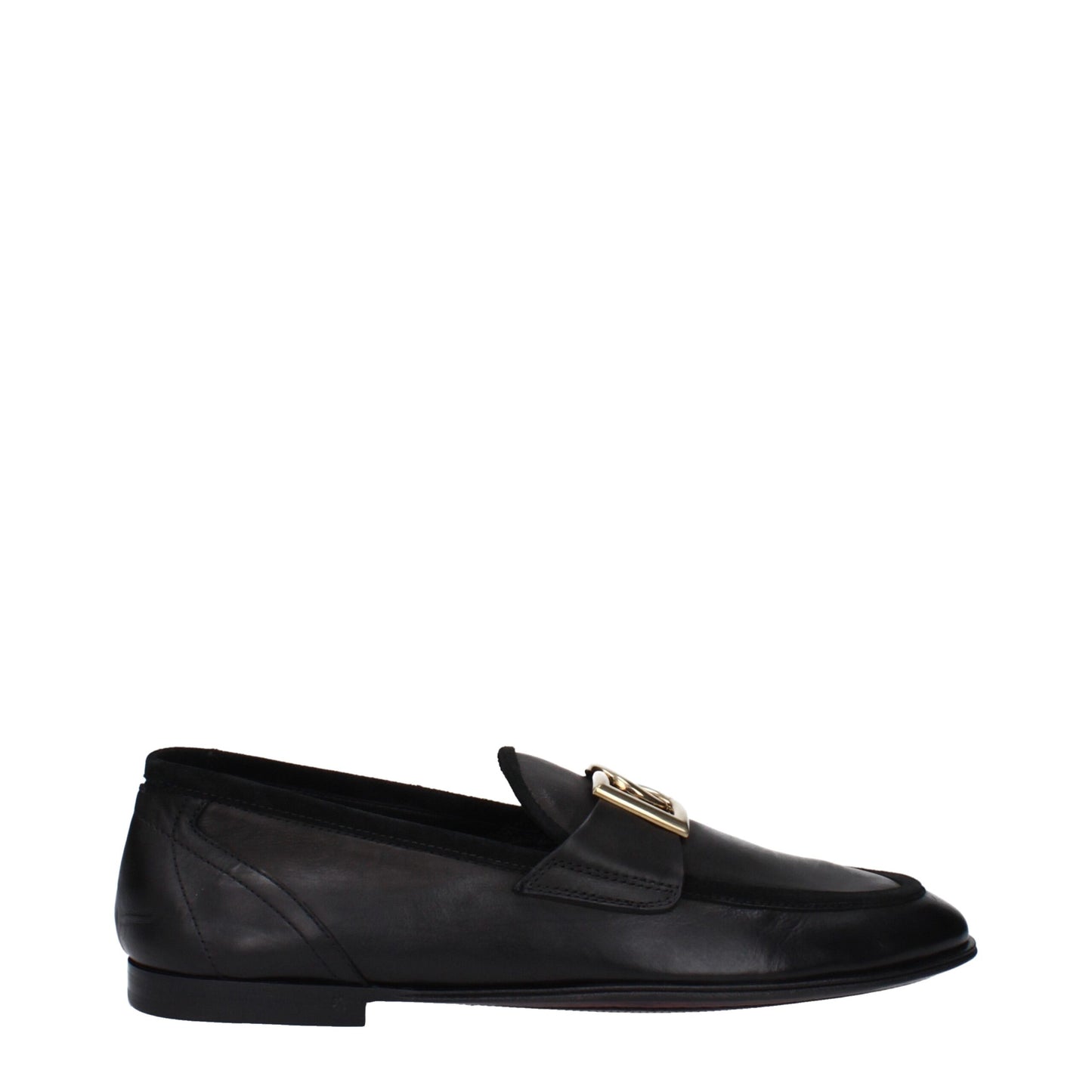Black Leather Slip-On Loafers