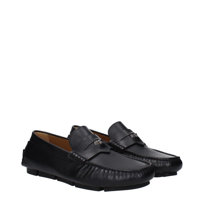 Black Leather Slip-On Loafers