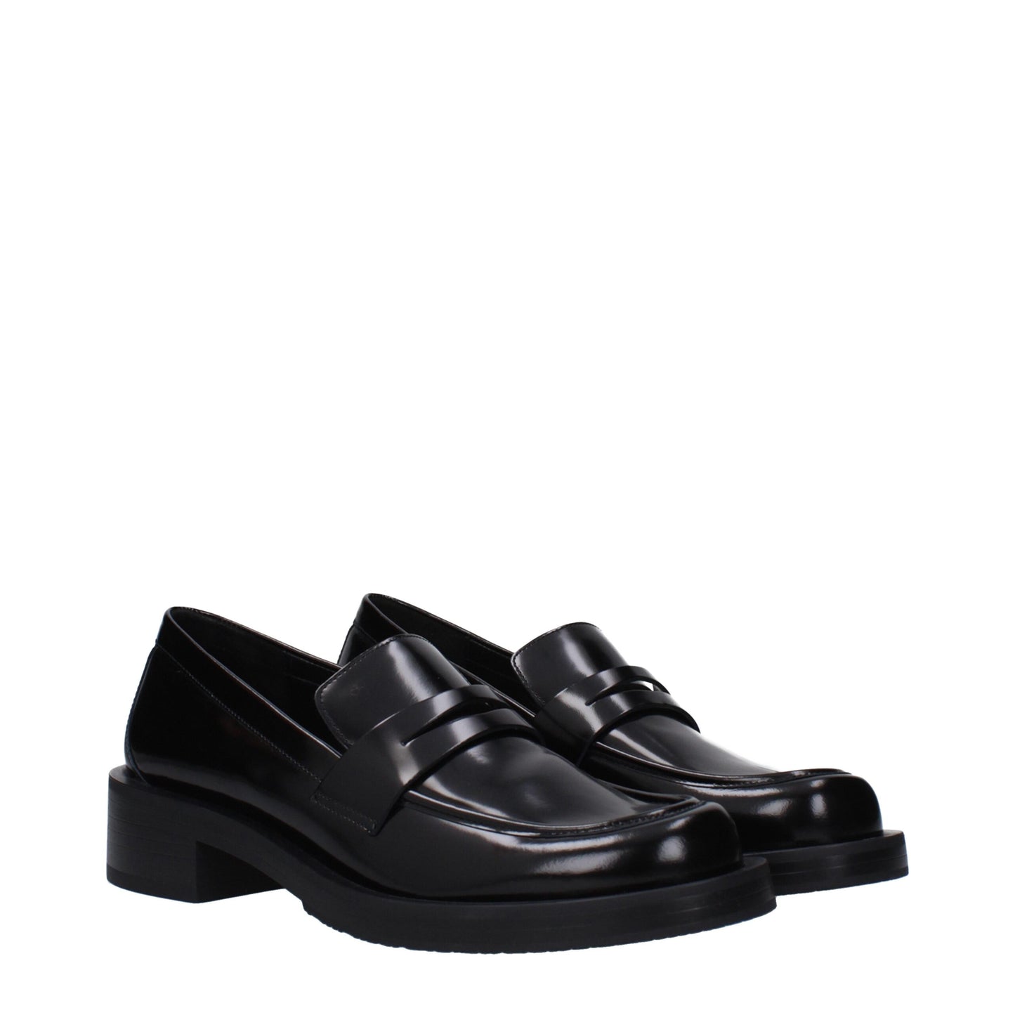 Black Leather Slip-On Loafers