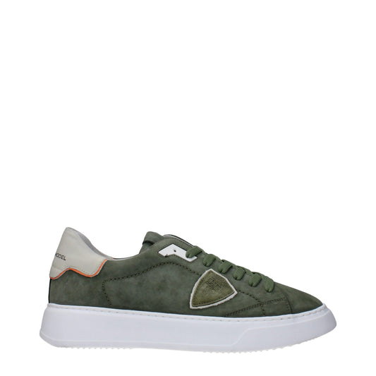 Green Leather Low Tops
