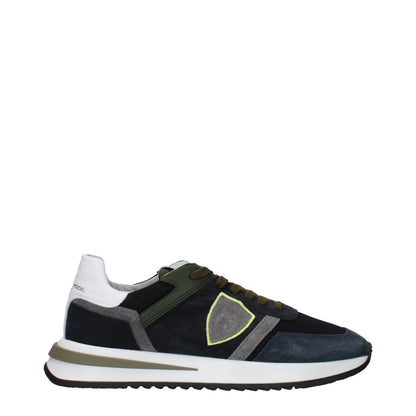 Blue Leather Low Tops