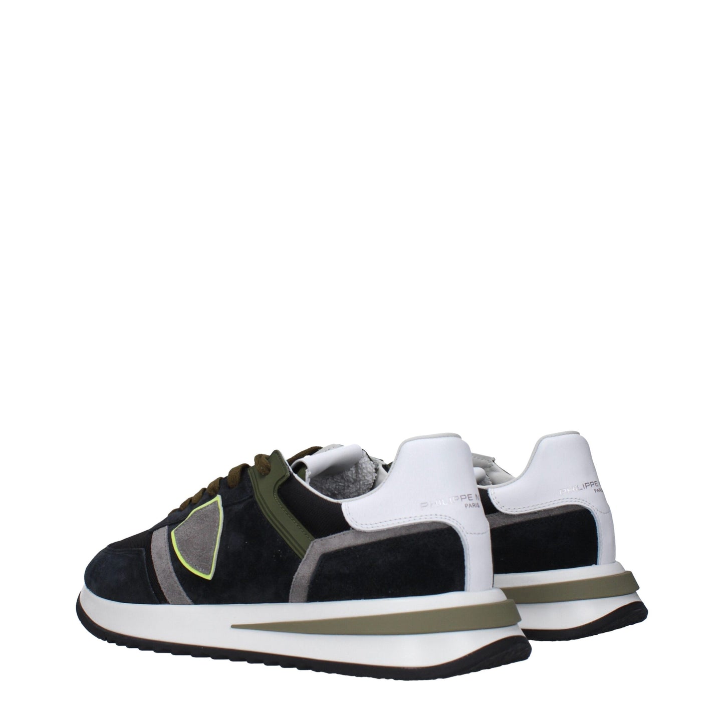 Blue Leather Athletic Sneakers