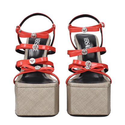 Orange Leather Platforms