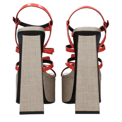 Orange Leather Platforms