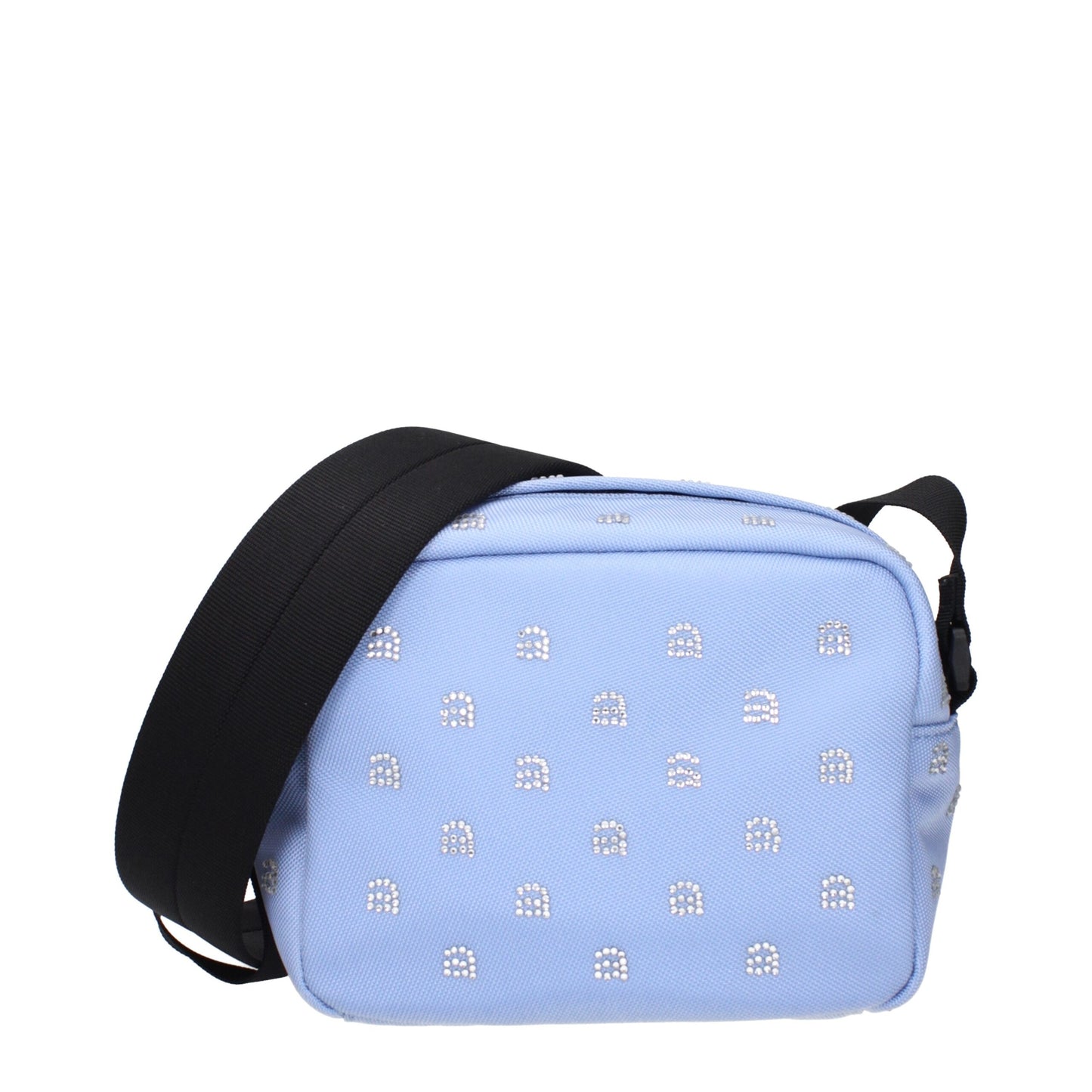 Light Blue Fabric Crossbody Bags