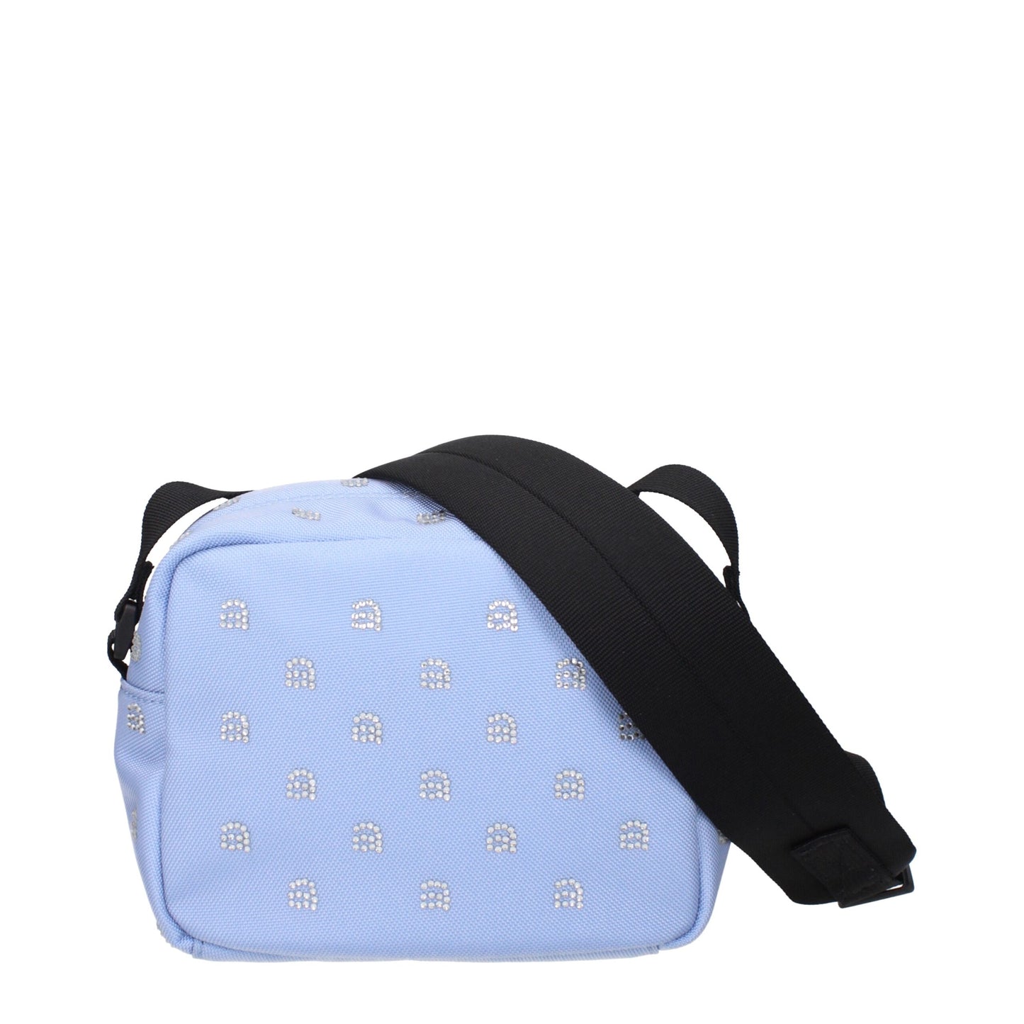Light Blue Fabric Crossbody Bags