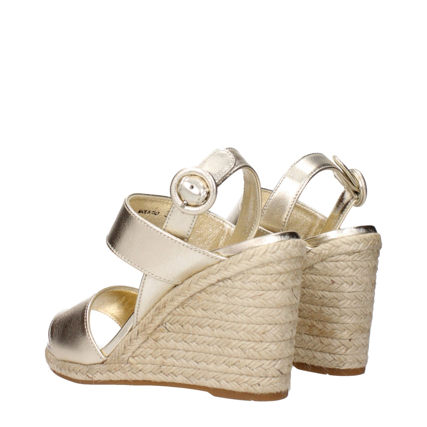 Gold Leather Wedges Sandals