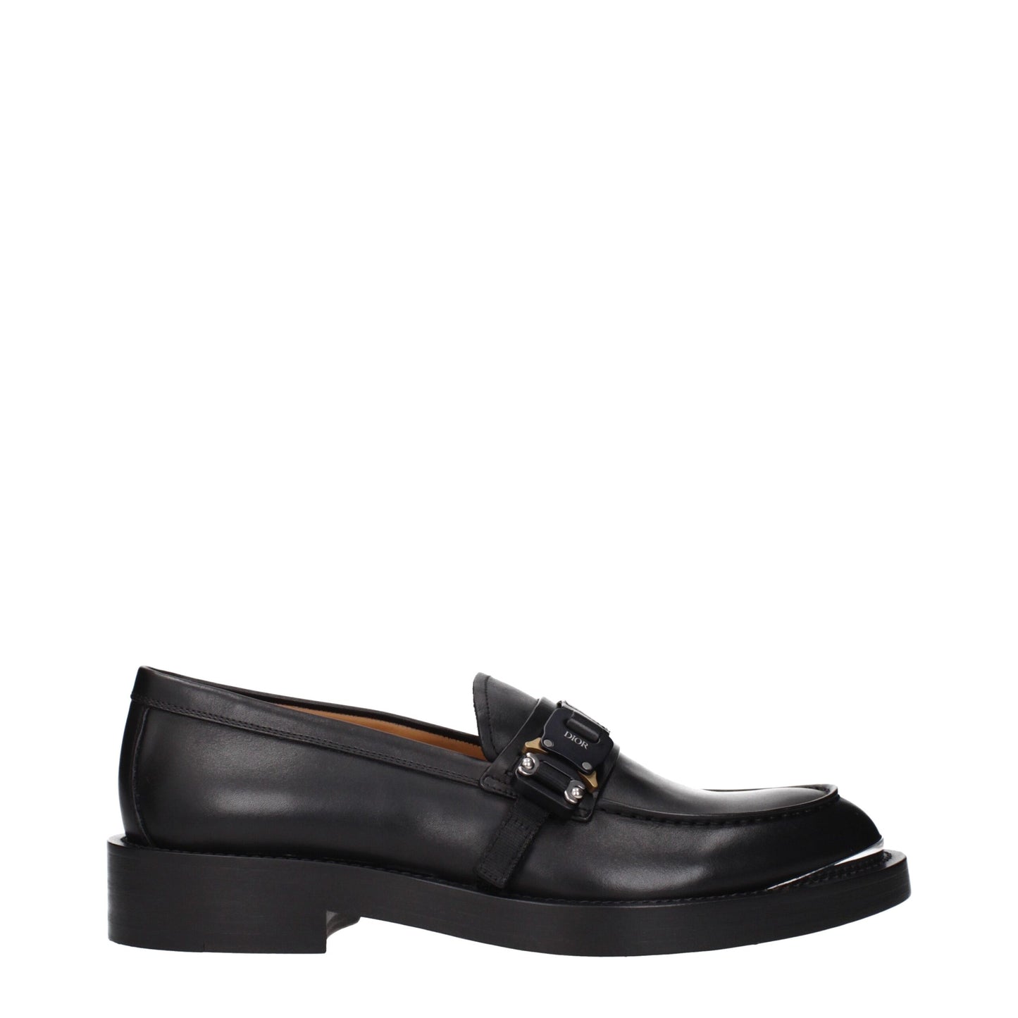 Black Leather Slip-On Loafers