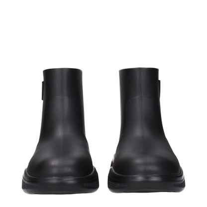 Black Cotton Ankle Boots