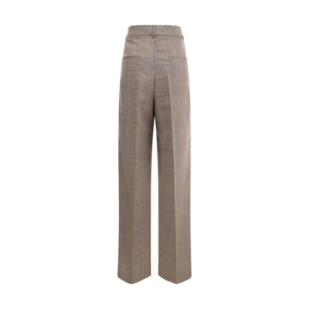 Prince of wales Wide leg Pants