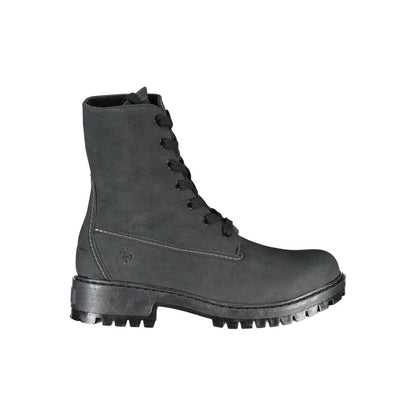 Black Polyester Women Boot