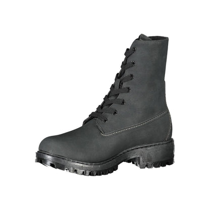 Black Polyester Women Boot