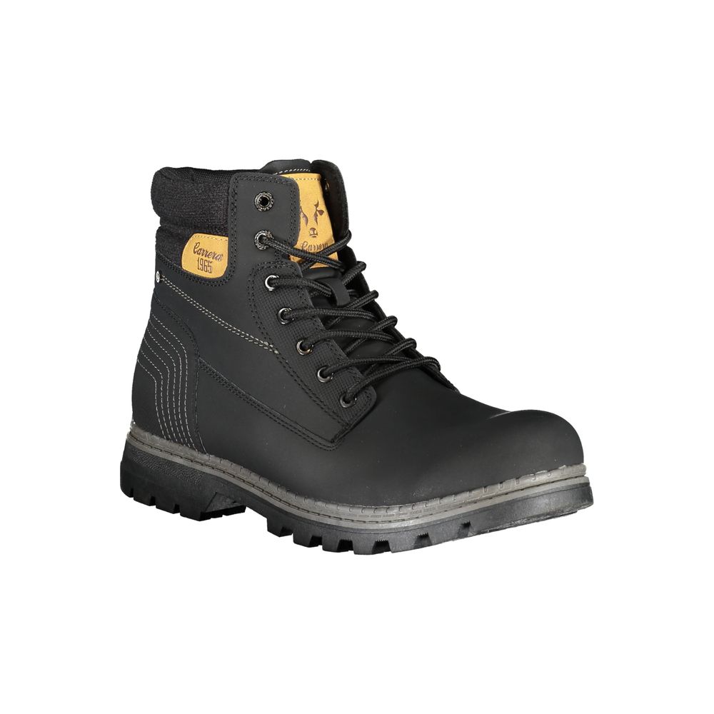 Black Polyester Men Boot