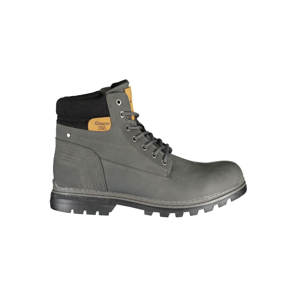 Gray Polyester Mens Boot