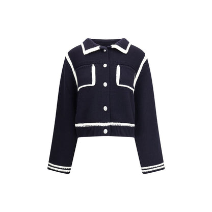 Cardigan with contrasting profiles