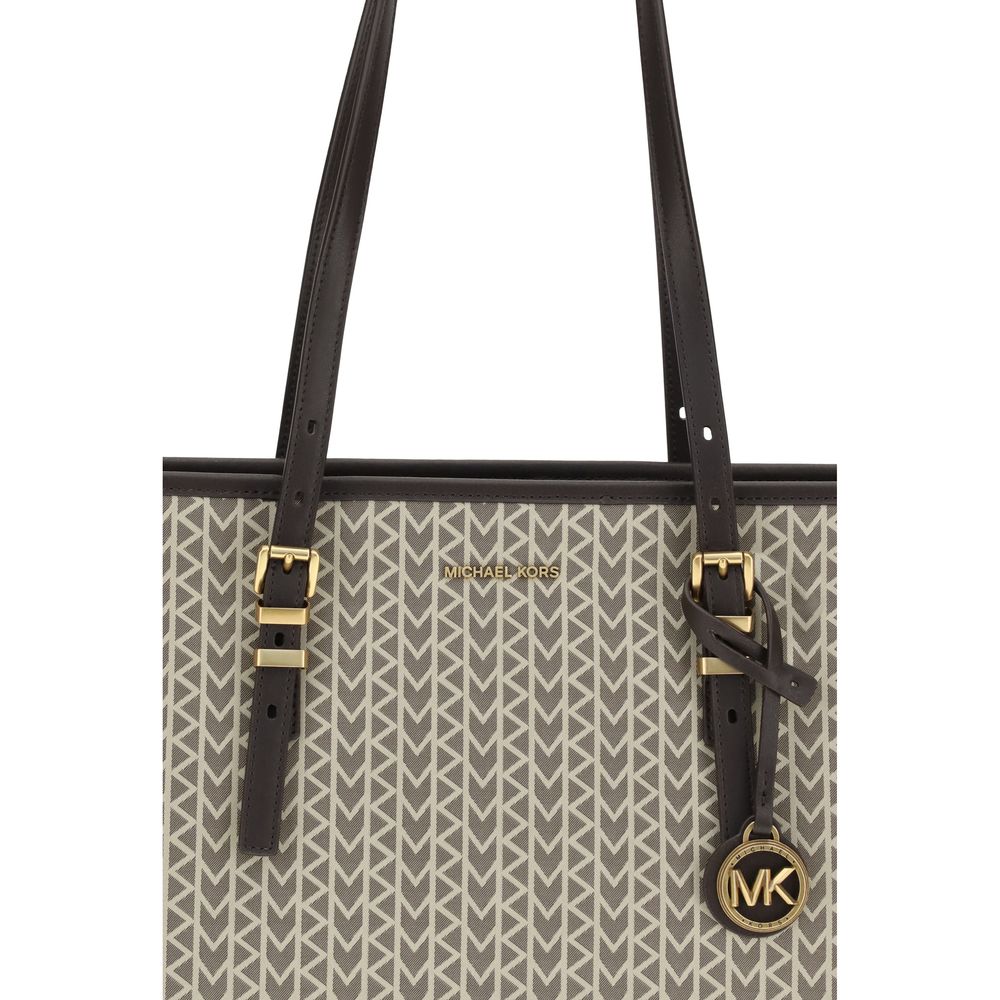 Quinn large jacquard logo Tote Bag