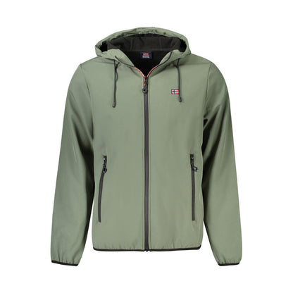 Green Polyester Men Jacket