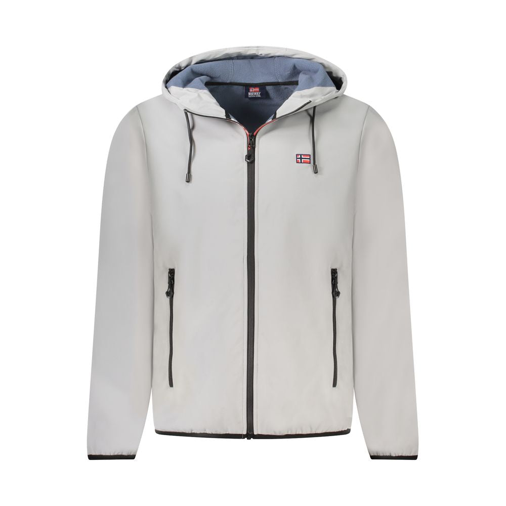 Gray Polyester Men Jacket