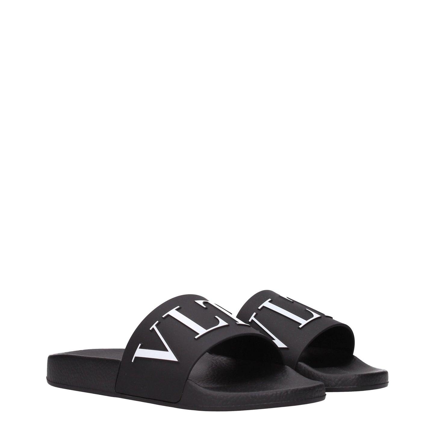 Black Cotton Slippers Sandals