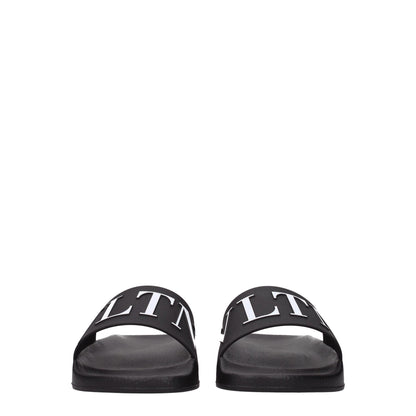 Black Cotton Slippers Sandals