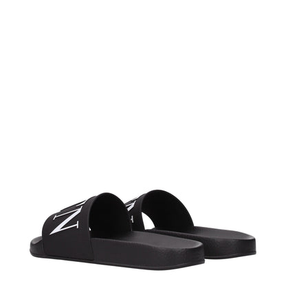 Black Cotton Slippers Sandals