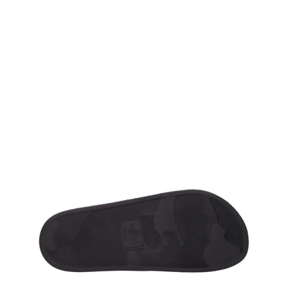 Black Cotton Slippers Sandals