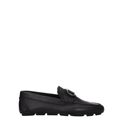 Black Leather Slip-On Loafers