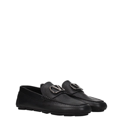Black Leather Slip-On Loafers