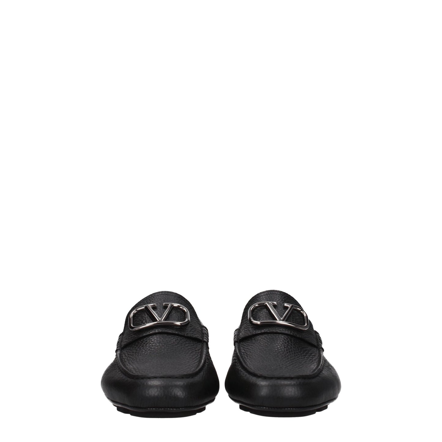 Black Leather Slip-On Loafers