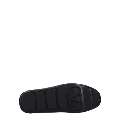 Black Leather Slip-On Loafers