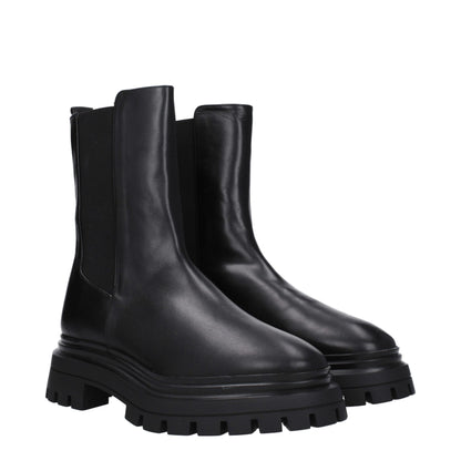 Black Leather Ankle Boots