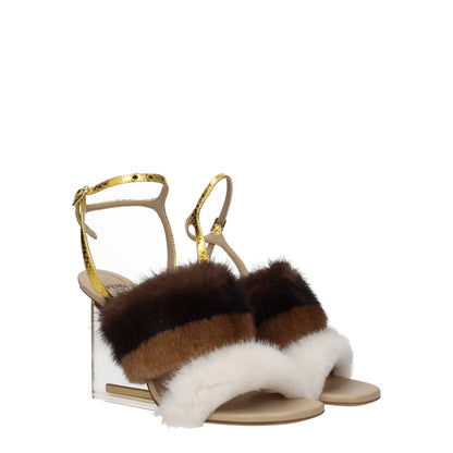 Brown Mink Strap-Ons Sandals