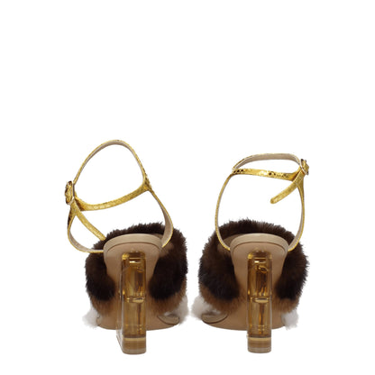 Brown Mink Strap-Ons Sandals