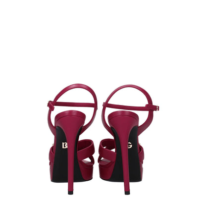 Pink Leather Platforms