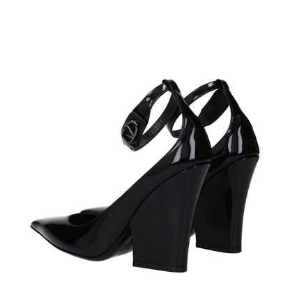 Black Leather Platforms Pumps