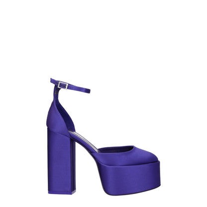 Purple Satin Platforms