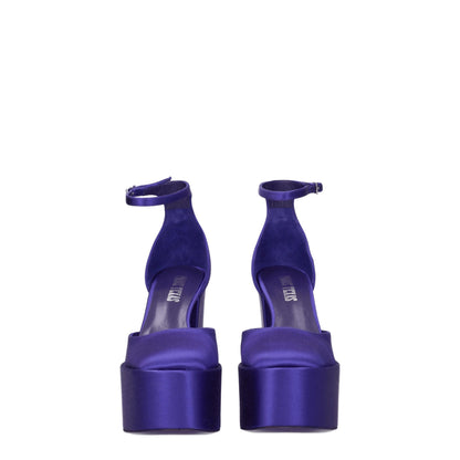 Purple Satin Platforms