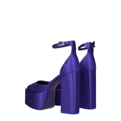 Purple Satin Platforms