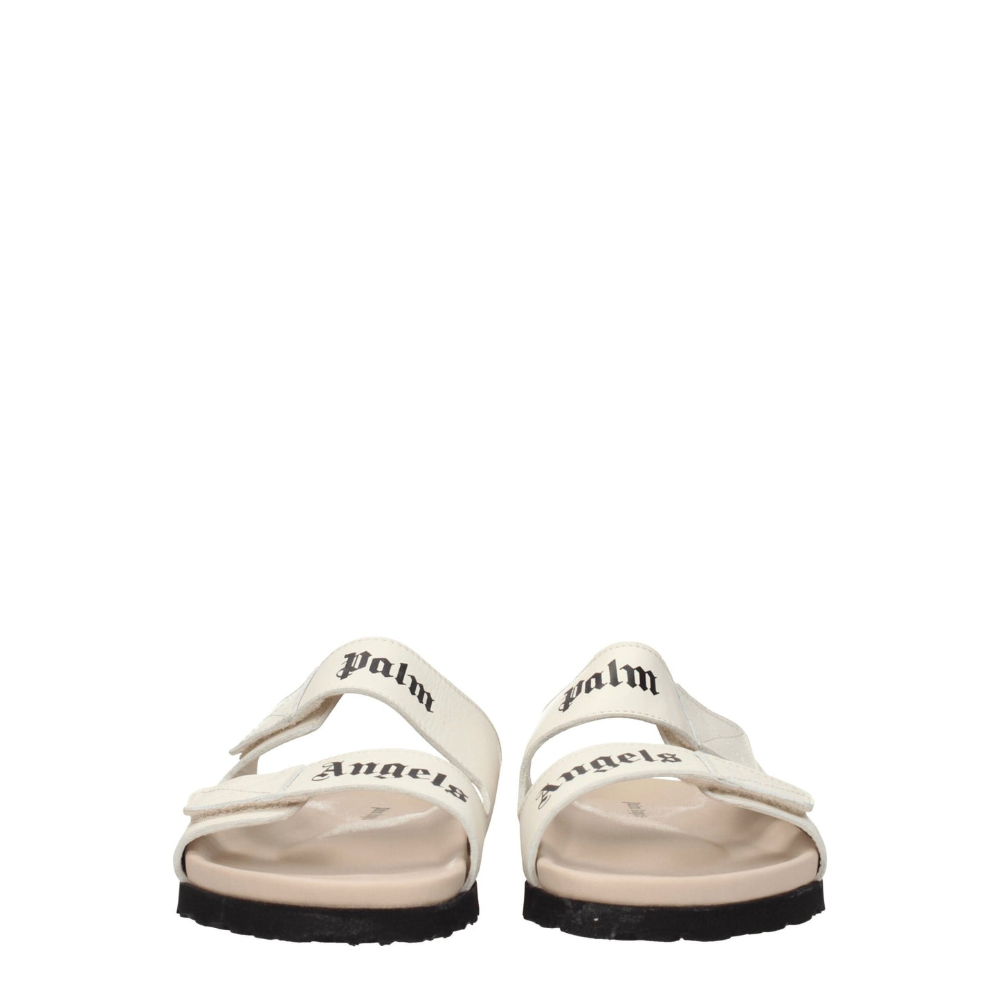 Beige Leather Slippers Sandals