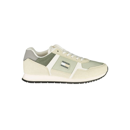 Green Polyester Men Sneaker