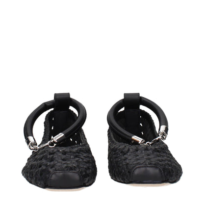 Black Leather Ballet Flats