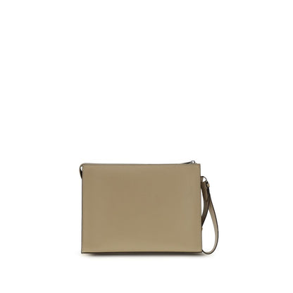 Leather and FF canvas Clutch