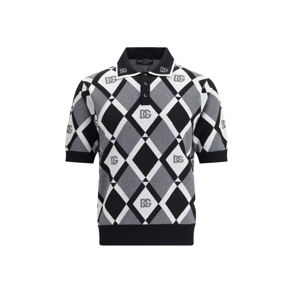 Diamond knit Polo Sweater