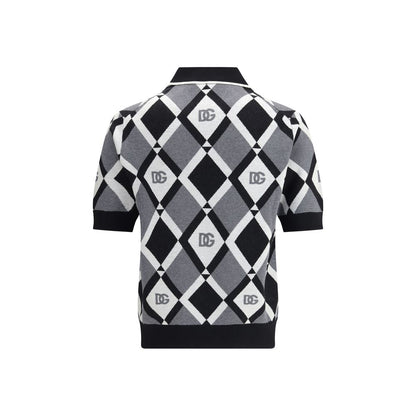 Diamond knit Polo Sweater