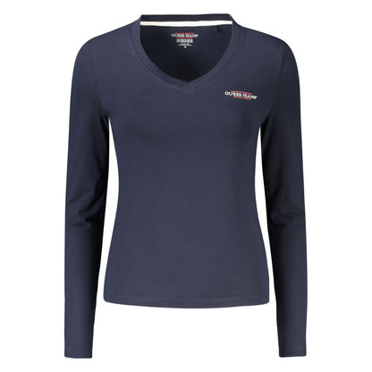 Blue Cotton Women T-Shirt