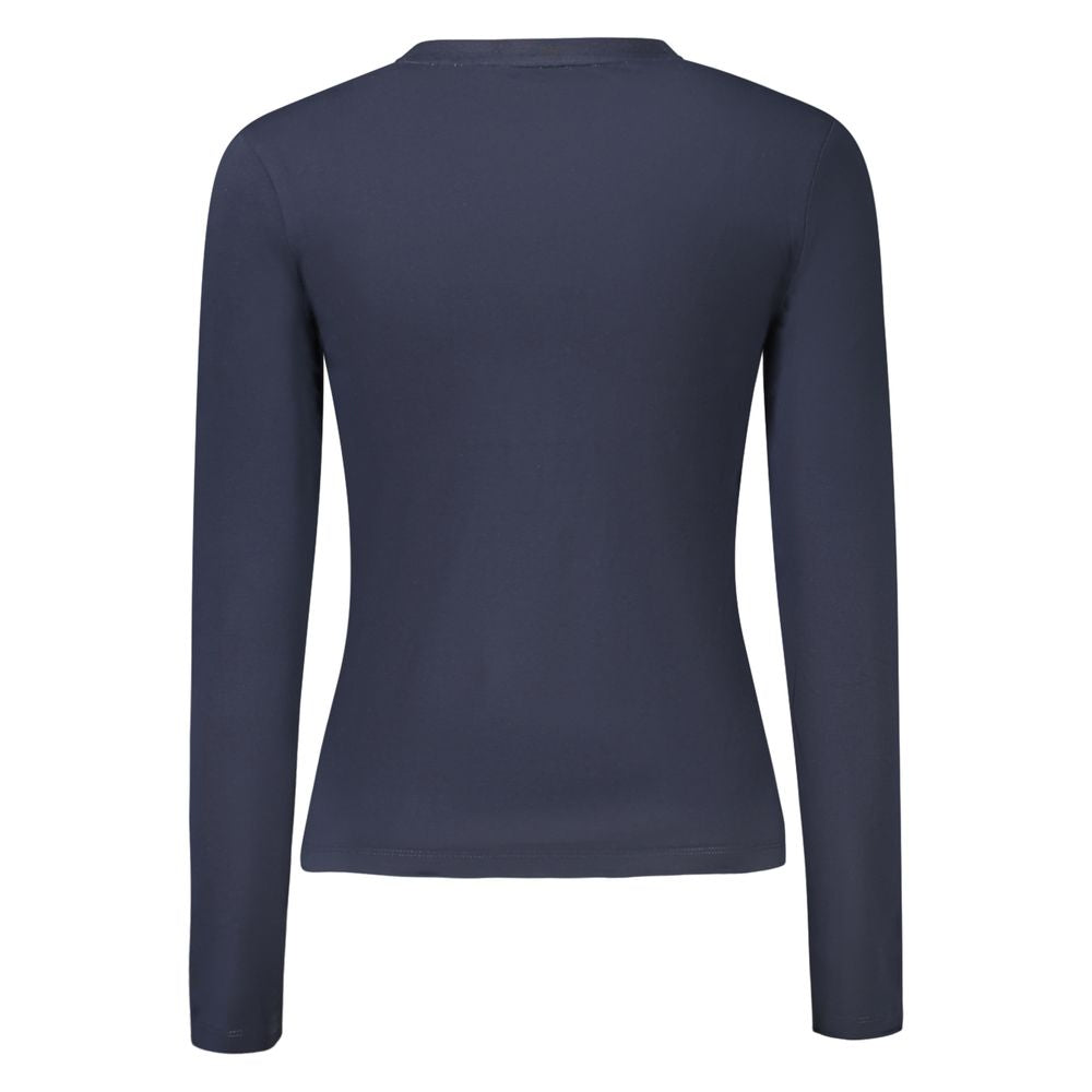 Blue Cotton Women T-Shirt