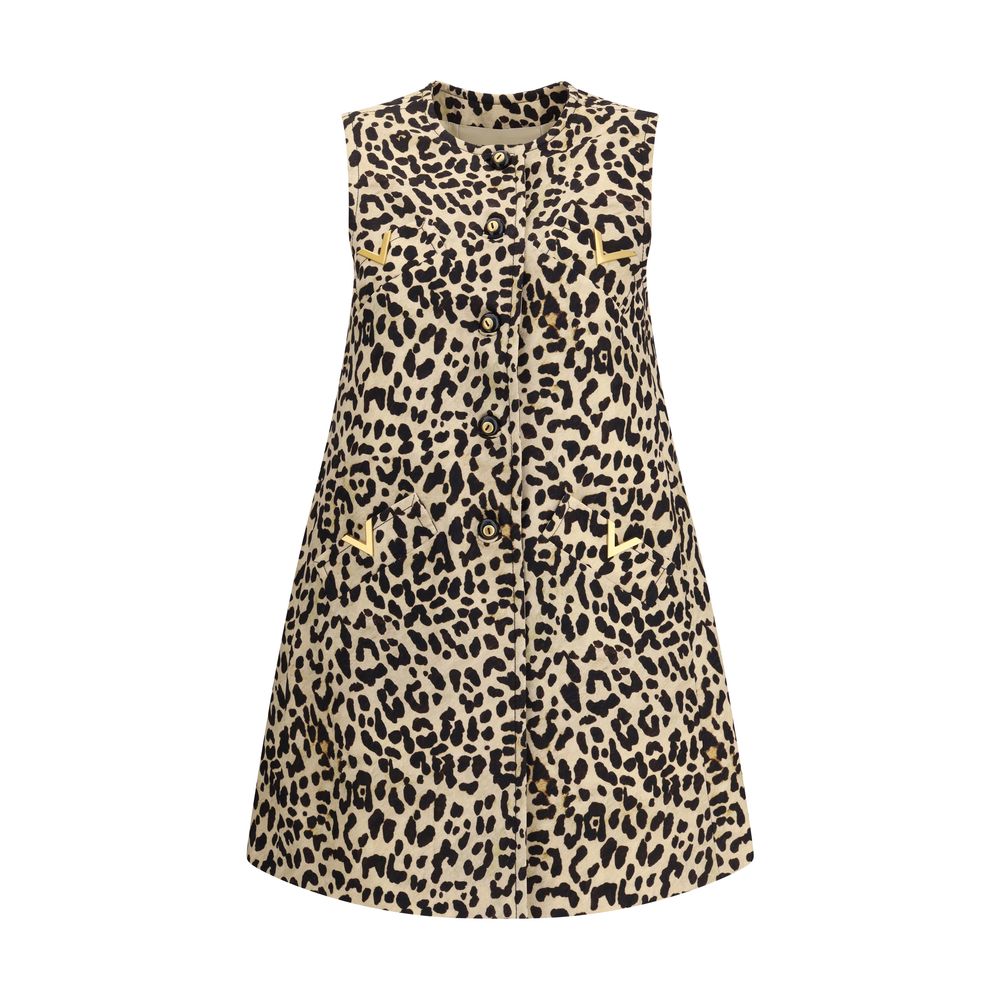 Leopard-print long Vest