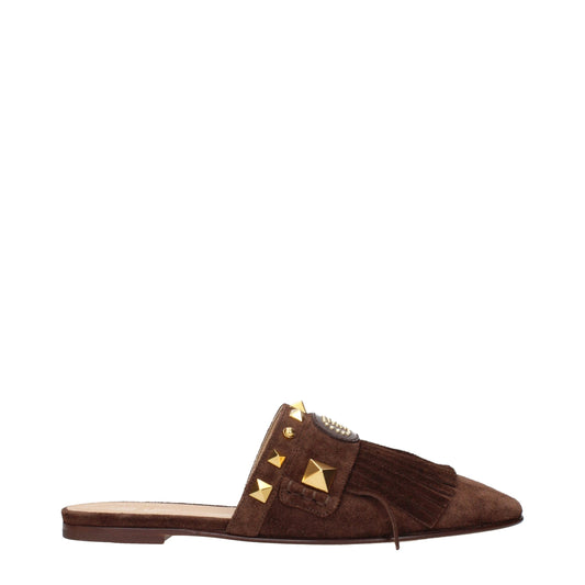 Brown Leather Slippers Sandals